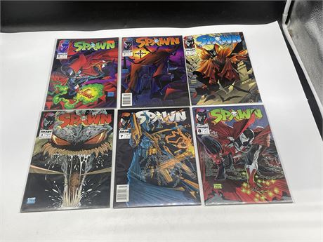 SPAWN #1-4 & #7-8 ALL FIRST PRINTING (#1 HAS INSIDE POSTER)