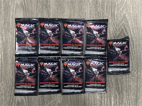 9 MAGIC THE GATHERING 15 CARD BOOSTER PACKS - FORGOTTEN REALMS