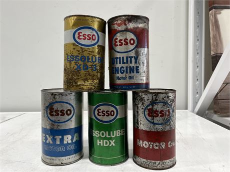 5 SEALED 1QT TINS OF ESSO OIL PRODUCT