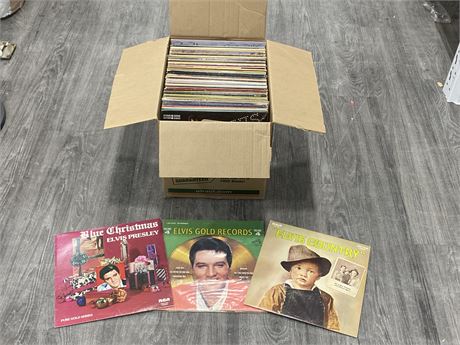 LARGE BOX OF ELVIS RECORDS - CONDITION VARIES