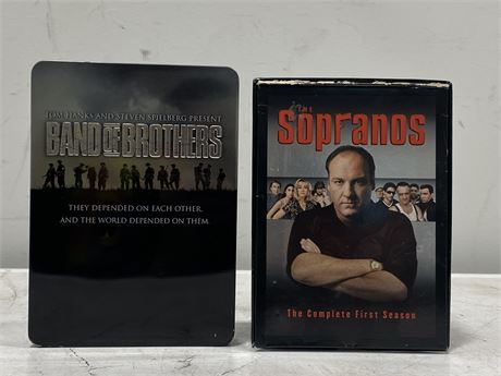 (2) DVD BOX SETS - THE SOPRANOS COMPLETE 1ST SEASON + BAND OF BROTHERS