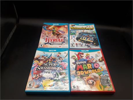 COLLECTION OF NINTENDO WII-U GAMES - VERY GOOD CONDITION