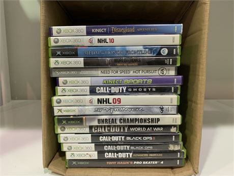 15 ASSORTED XBOX 360 GAMES