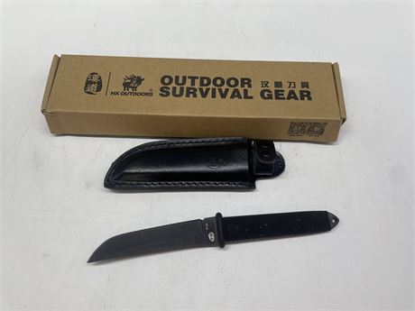 NEW HX OUTDOORS SURVIVAL GEAR KNIFE W/ SHEATH (4” BLADE)