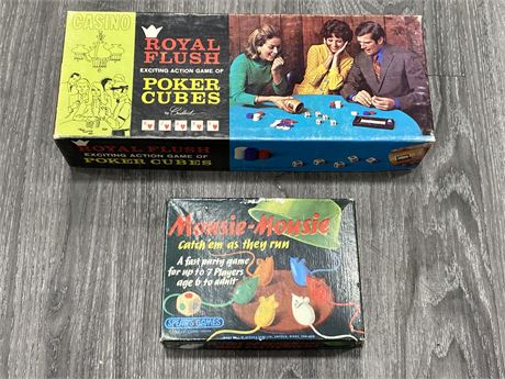 MOUSIE - MOUSIE 1963 PARTY GAME COMPLETE + VINTAGE ROYAL FLUSH GAME / COMPLETE