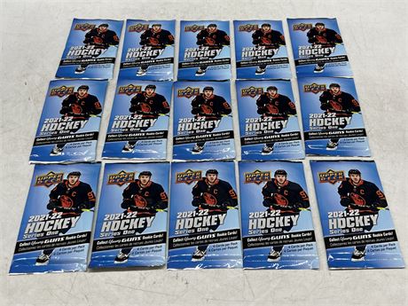 15 UNOPENED NHL UD SERIES 1 YOUNG GUNS PACKS