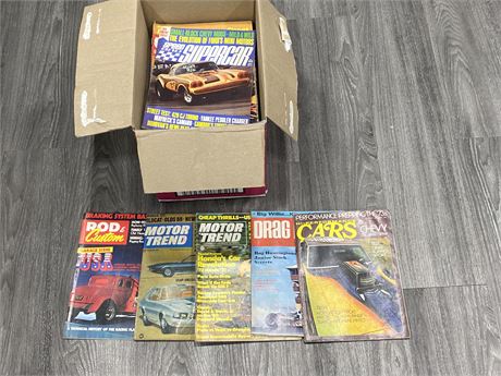 BOX OF MISC HOT ROD MAGAZINES -1968- THE 80’S