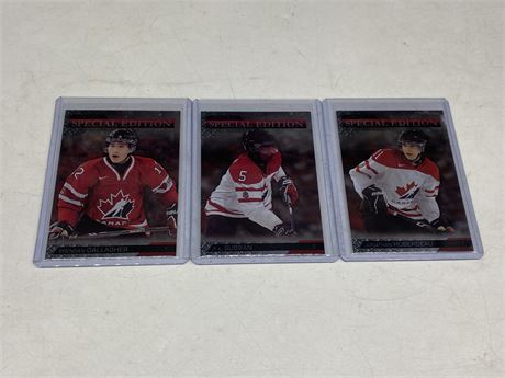 (3) 2013 CANADA WORLD JUNIORS UD SPECIAL EDITION CARDS