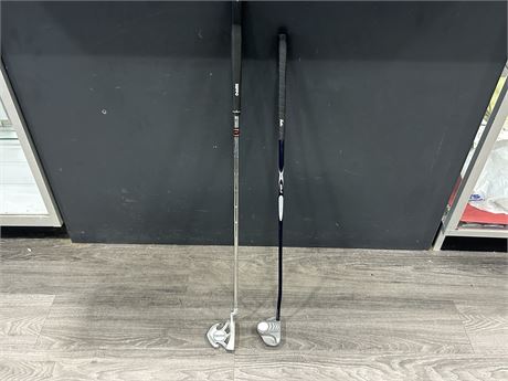 2 GOLF PUTTERS - 1 IS YOUTH SIZED