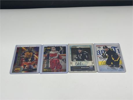 4 AUTO CARDS - 2 ARE ROOKIES