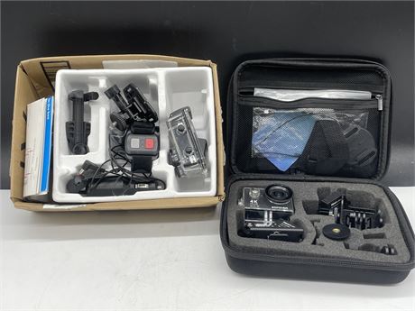 2 EMERSON ACTION CAMERA’S DIGITAL VIDEO WITH ATTACHMENTS