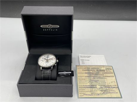 BRAND NEW GERMAN MADE ZEPPELIN WATCH WITH PAPERS & CERTIFICATE