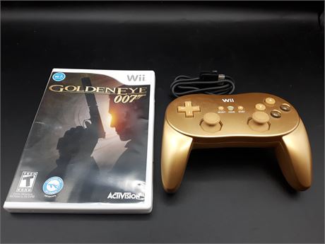 GOLDEN EYE W/ LIMITED EDITION GOLD CONTROLLER - VERY GOOD CONDITION - WII