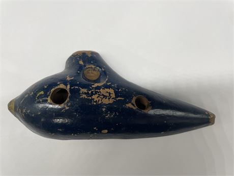 ANTIQUE 1930’S 6” OCARINA POTTERY MUSICAL INSTRUMENT - MADE IN VIENNA, AUSTRIA