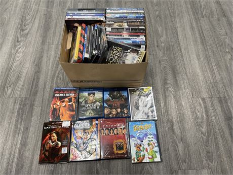 BOX OF NEW / USED DVD’S / BLU RAYS