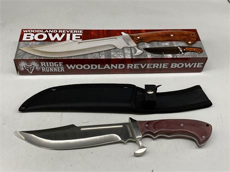 (NEW) WOODLAND REVERIE BOWIE KNIFE W/SHEATH (13.5”)