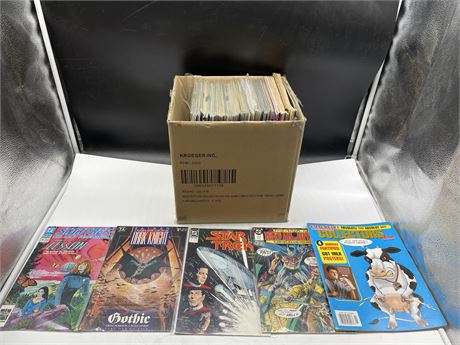 BOX OF 90+ MISC DC COMICS MOSTLY BATMAN & STAR TREK