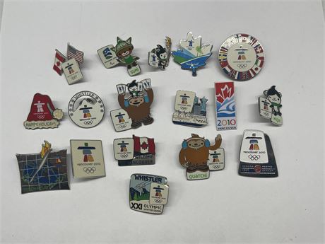 17 ENAMELLED PIN COLLECTION VANCOUVER 2010 OLYMPICS