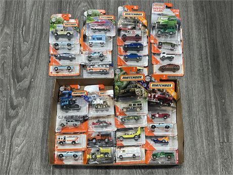 32 MATCHBOX DIECAST CARS IN PACKAGE
