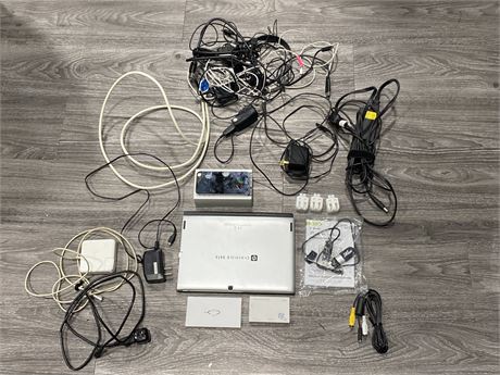 BOX OF ELECTRICAL CORDS, IPHONE 4, LAPTOP ETC.