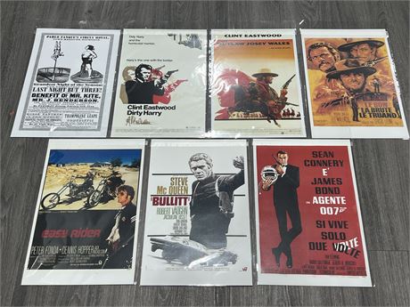 7 REPRODUCTION MOVIE / CIRCUS POSTERS (11”x17”)