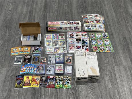LARGE LOT OF MISC CARDS  - SOME GRADED, SOME UNOPENED WAX PACKS & ECT