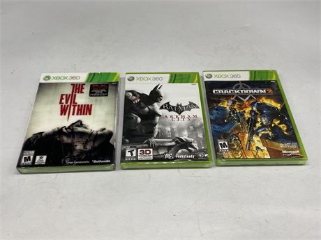 3 SEALED XBOX 360 GAMES