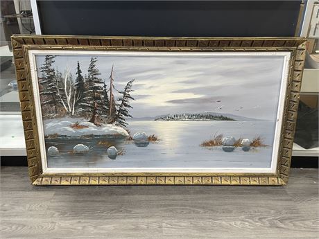 SIGNED LARGE OIL ON CANVAS PAINTING (54”x31”)