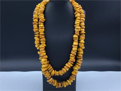 HUGE BUTTERSCOTCH NATURAL BEADED NECKLACE