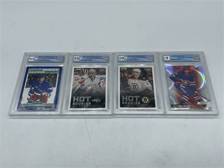 LOT OF 4 GCG GRADED ROOKIE NHL CARDS