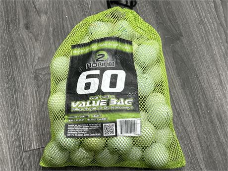 BAG OF RECYCLED GOLF BALLS - INCLUDED GOOD BRANDS, CALLAWAY, TITLEIST ETC.