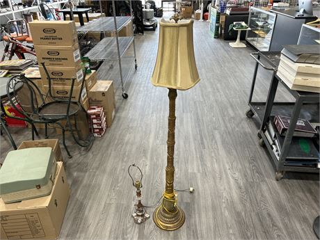 2 VINTAGE LAMPS - LARGER IS 57.5”