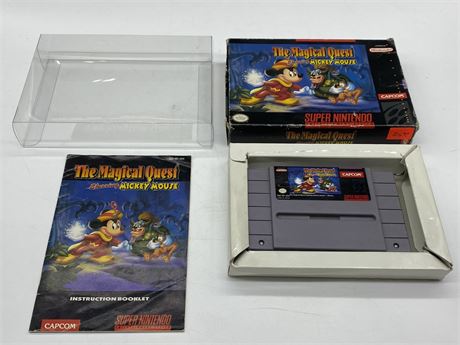 THE MAGICAL QUEST STARRING MICKEY MOUSE - SNES COMPLETE WITH BOX & MANUAL