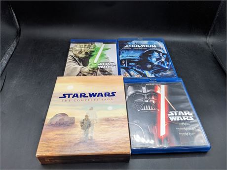 4 STAR WARS BLURAY BOX SET COLLECTIONS - VERY GOOD CONDITION