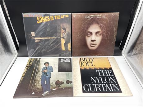 4 BILLY JOEL RECORDS - EXCELLENT (E)