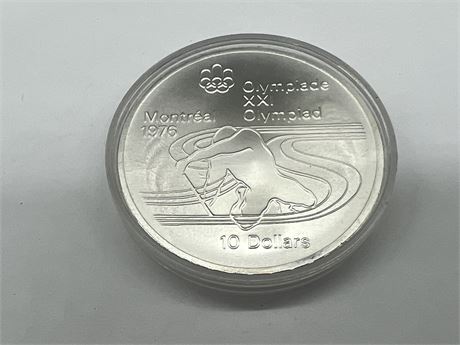 1976 SILVER MONTREAL OLYMPIC $10 COIN