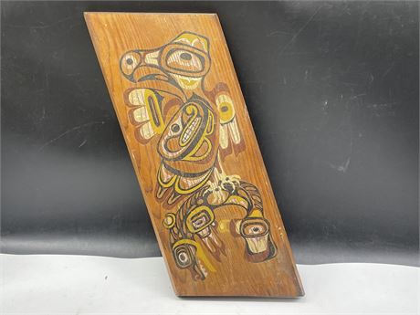 NATIVE PLAQUE THE THUNDERBIRD AND WHALE (17”x6.5”)