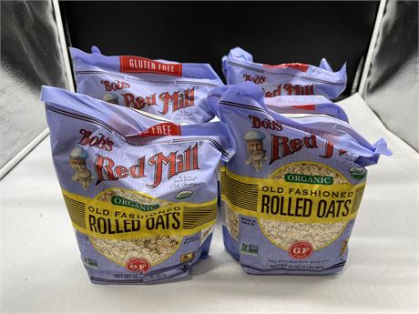 8 ORGANIC ROLLED OATS BAGS - EXP. MARCH 2023