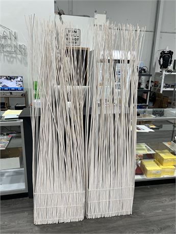 2 NEW DECORATIVE WHITE WILLOW TWIG PANELS / PRIVACY SCREENS (18” wide, 74” tall)
