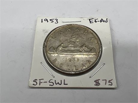1953 CANADIAN SILVER DOLLAR