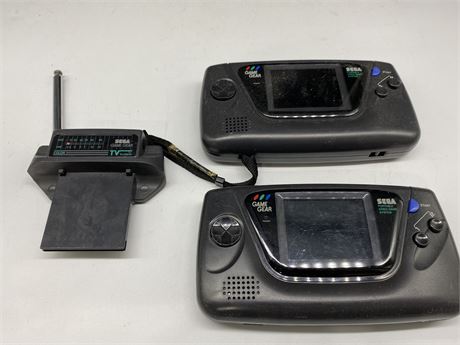 2 SEGA GAME GEARS & GAME GEAR TV TUNER (not tested)