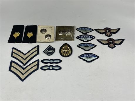 US + CANADIAN MILITARY PATCHES & BUTTONS