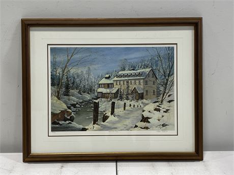 FRAMED PRINT BY PETER ROBSON SIGNED & NUMBERED - “BENMILLER INN” (27.5”X22”)
