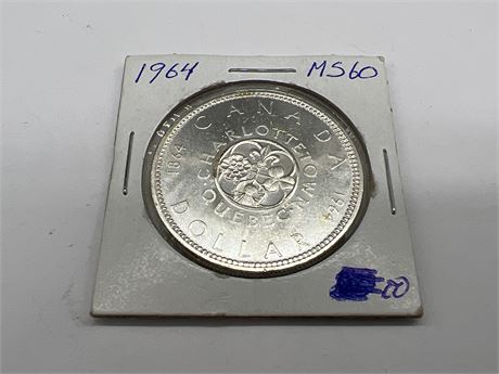 1964 CANADIAN SILVER DOLLAR - CHARLOTTETOWN QUEBEC