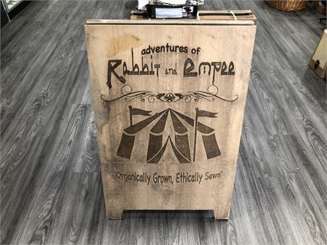 RABBIT AND EMPEE SANDWICH BOARD SIGN
