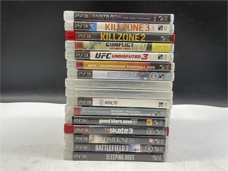 16 PS3 GAMES (SOME GOOD CONDITION OTHERS W/ FINGERPRINTS / SCRATCHES)