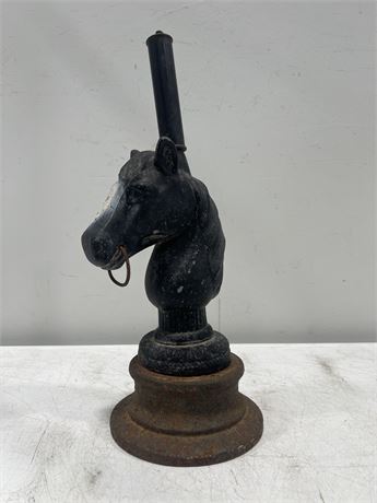 EARLY METAL HORSE GAS LAMP - 18” TALL