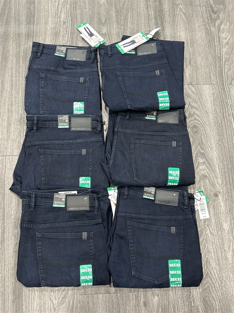 Urban Auctions - 6 NEW PAIRS BUFFALO JEANS - SIZES 38x32 & 38x30