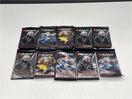 10 SEALED MAGIC THE GATHERING CORE SET 2020 BOOSTER PACKS
