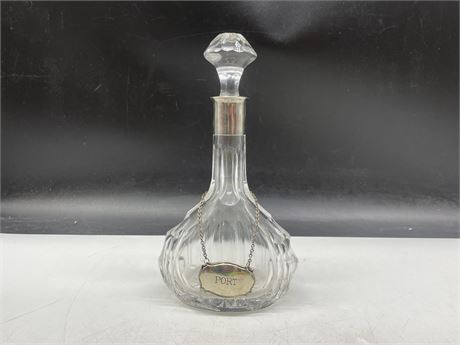 835 SILVER CRYSTAL PORT DECANTER